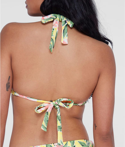 Ring-Front Triangle Halter Bikini Top