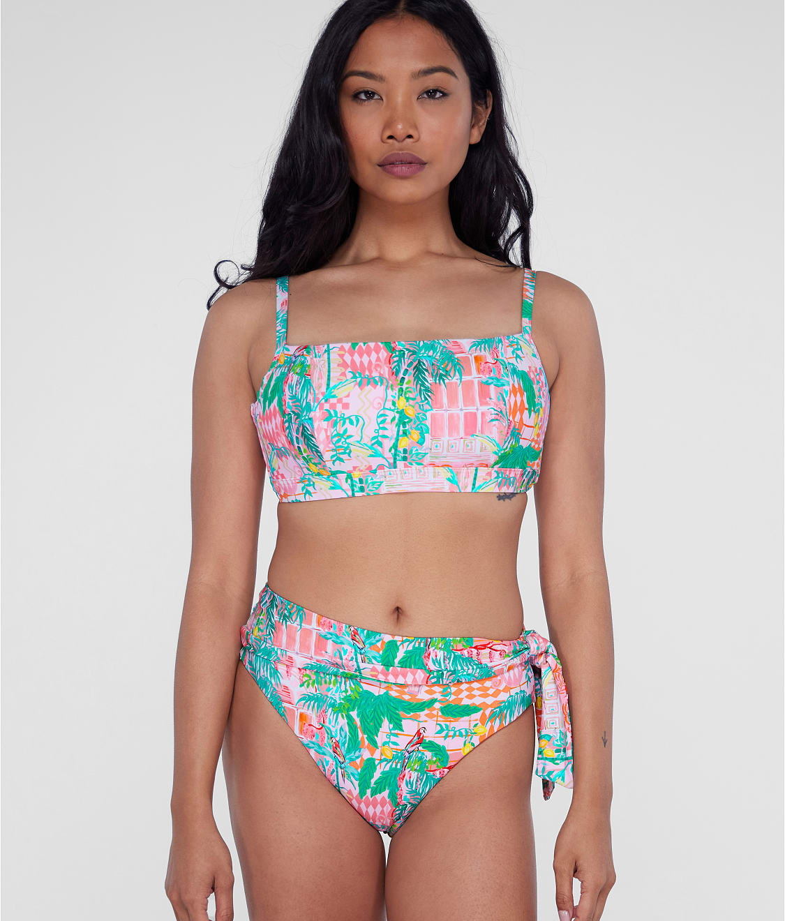 Square Neck Underwire Bralette Bikini Top