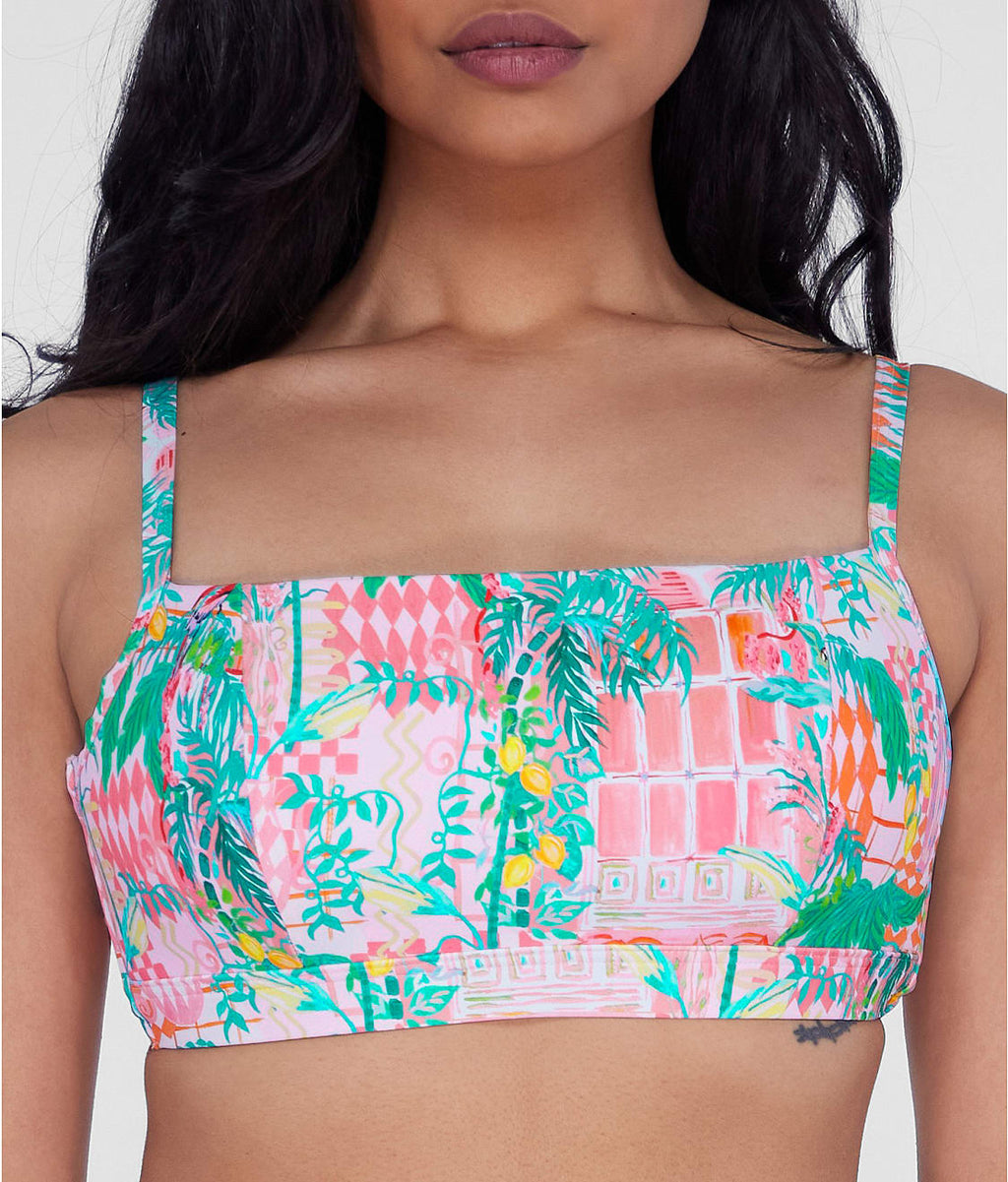 Square Neck Underwire Bralette Bikini Top