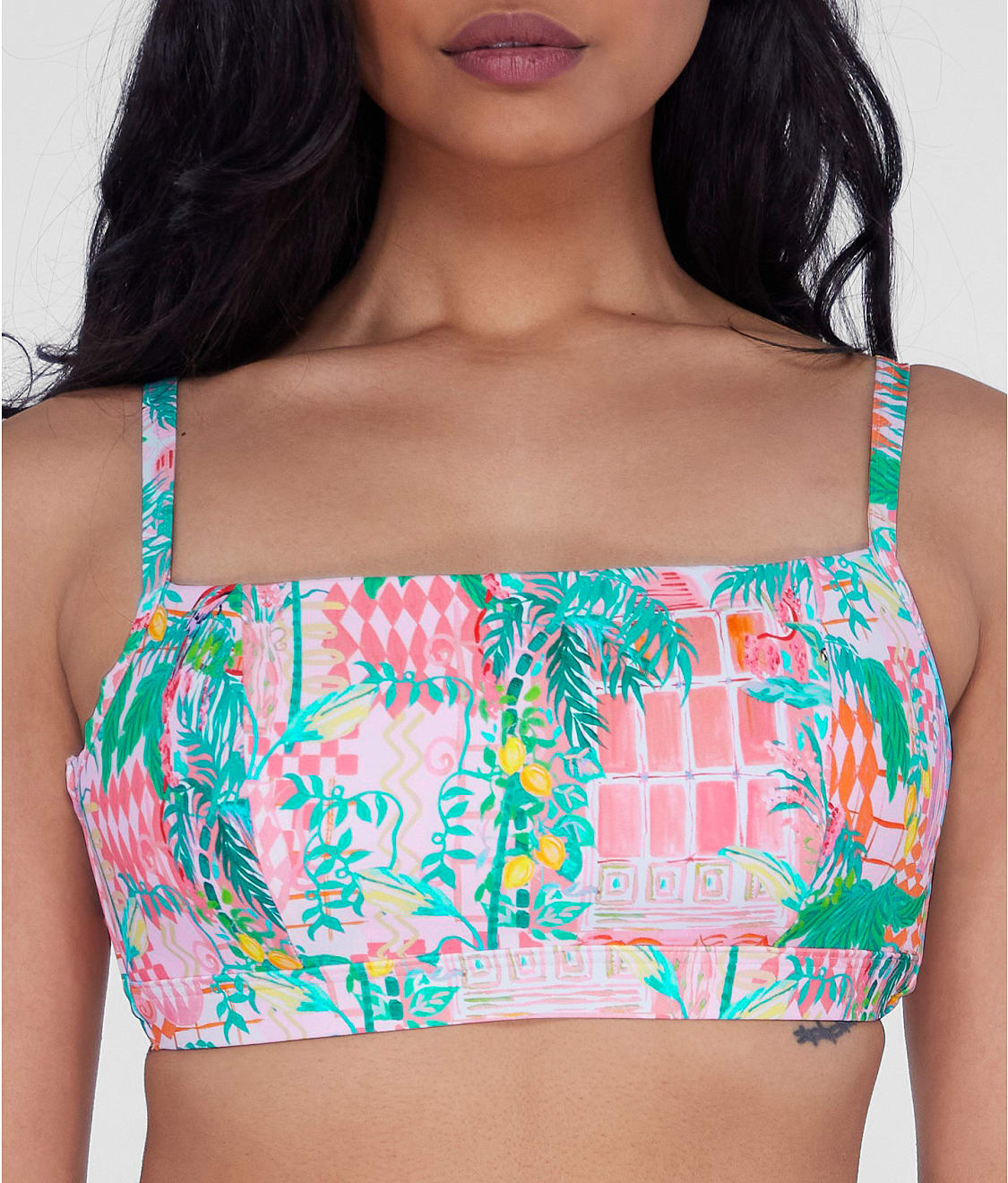 Square Neck Underwire Bralette Bikini Top