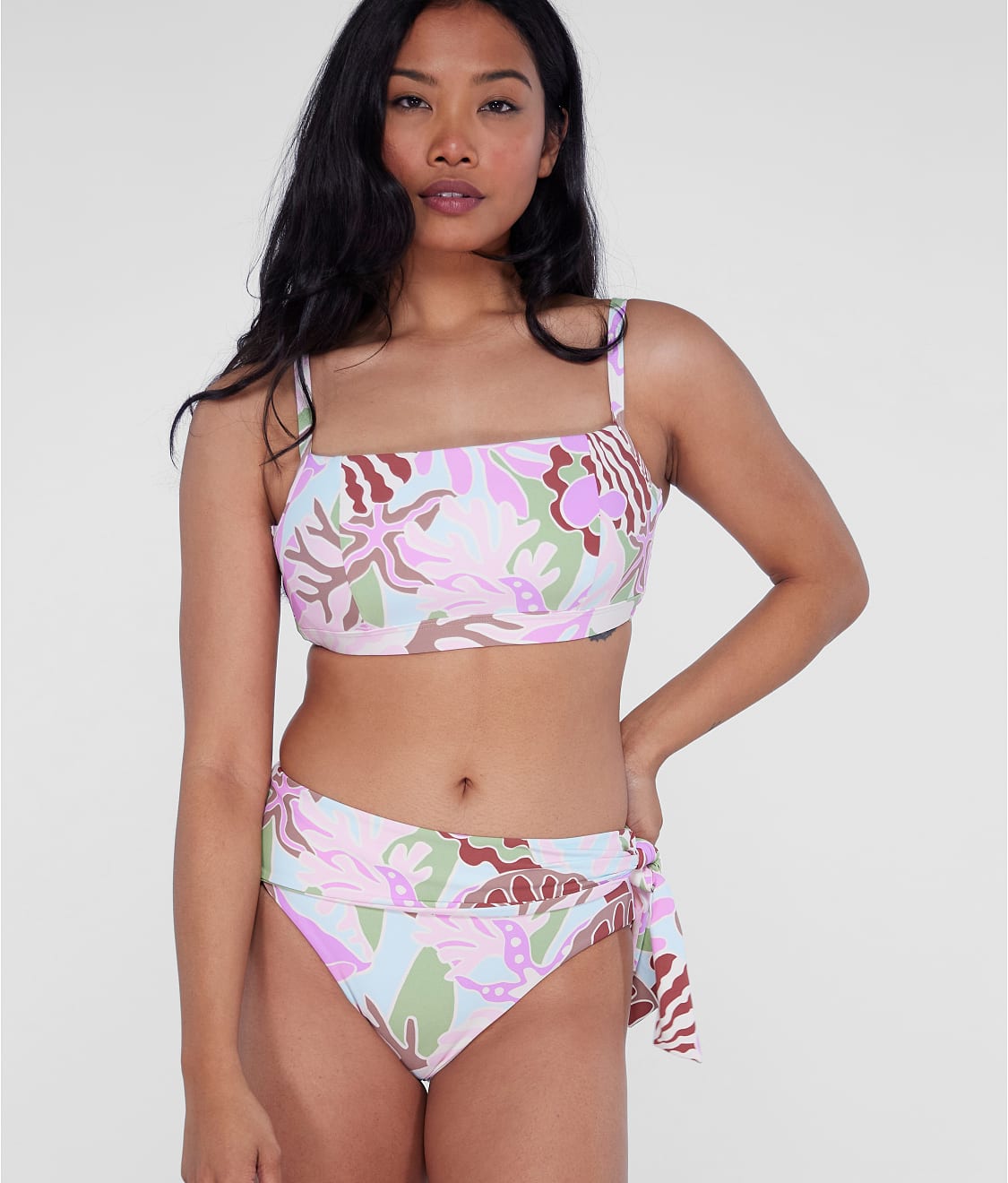 Square Neck Underwire Bralette Bikini Top