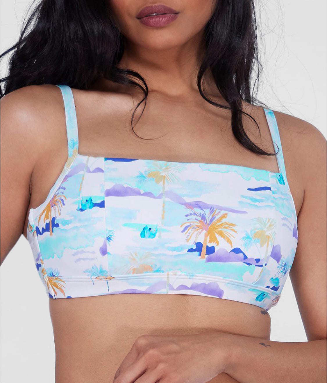 Square Neck Underwire Bralette Bikini Top