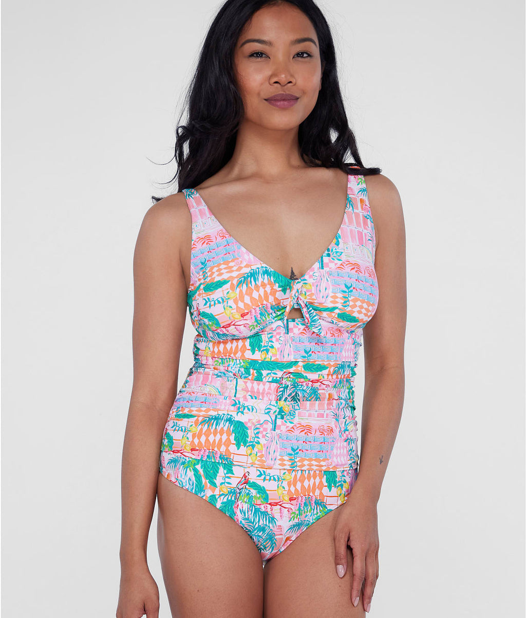 Tie Front Underwire One-Piece