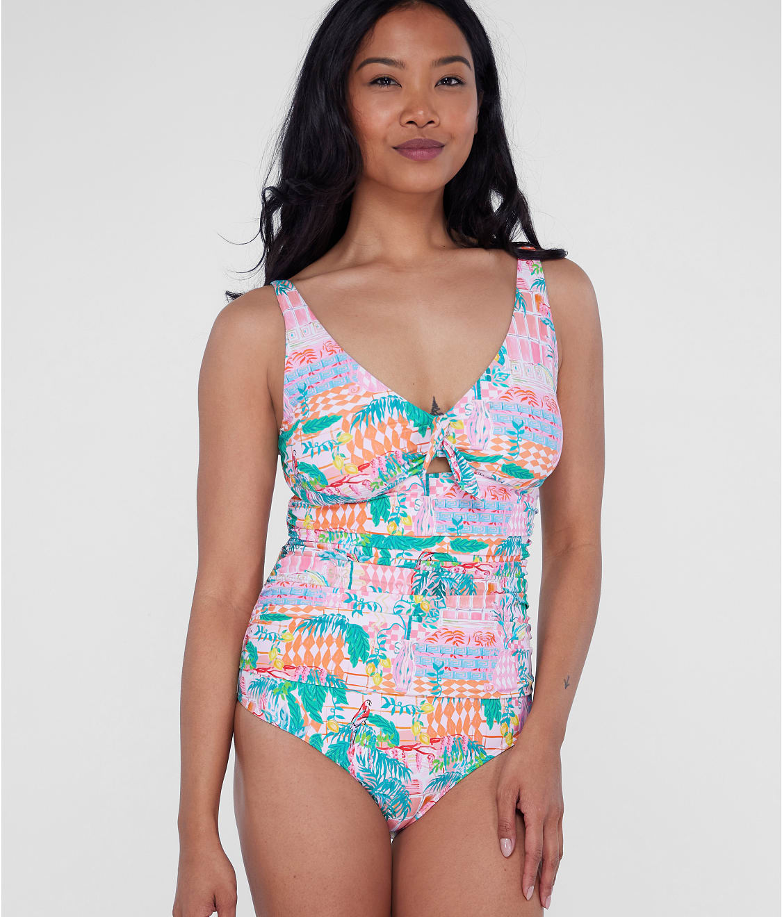 Tie Front Underwire One-Piece
