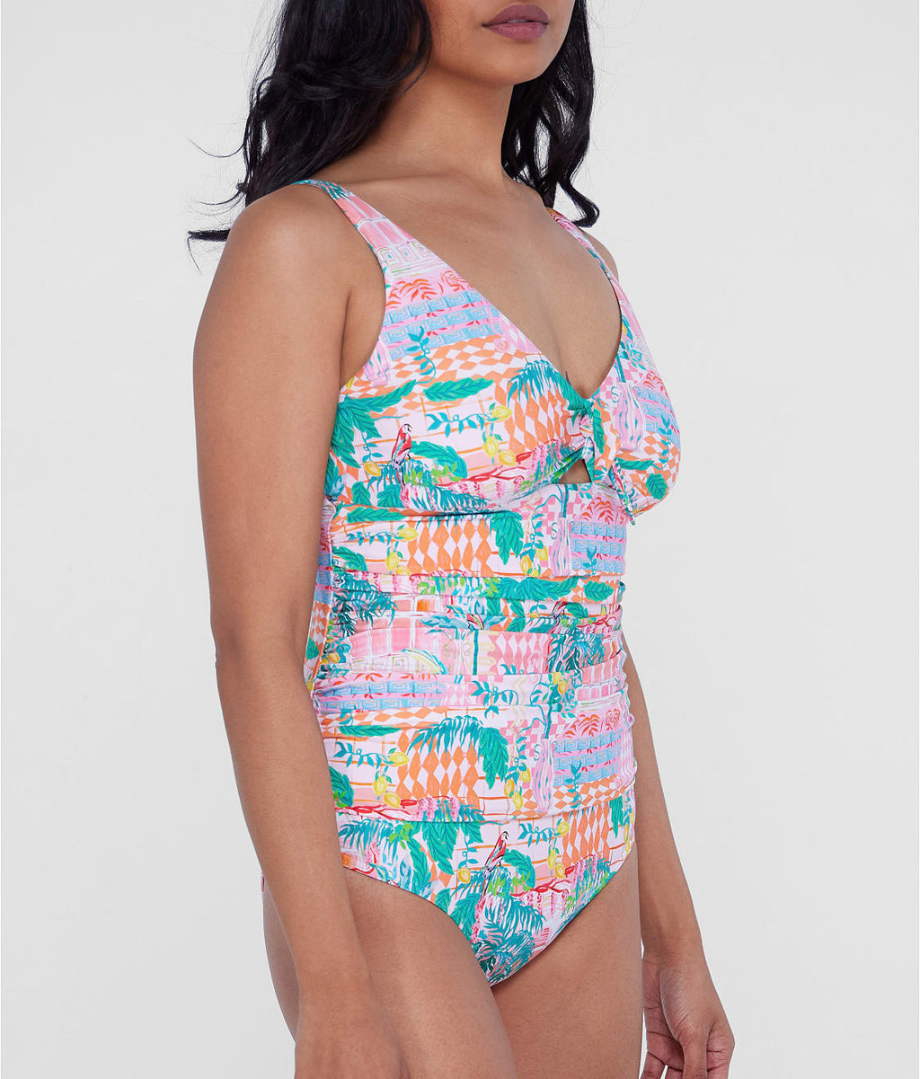 Tie Front Underwire One-Piece