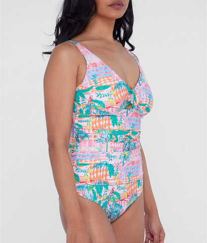 Tie Front Underwire One-Piece