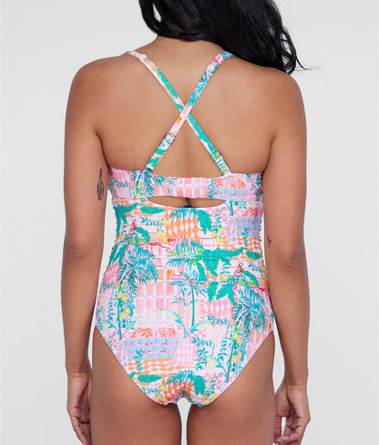 Tie Front Underwire One-Piece