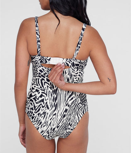 Tie Front Underwire One-Piece