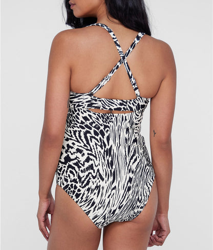 Tie Front Underwire One-Piece
