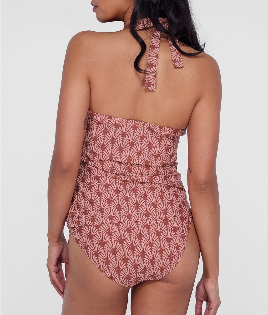Ruffle Halter Underwire Tankini Top