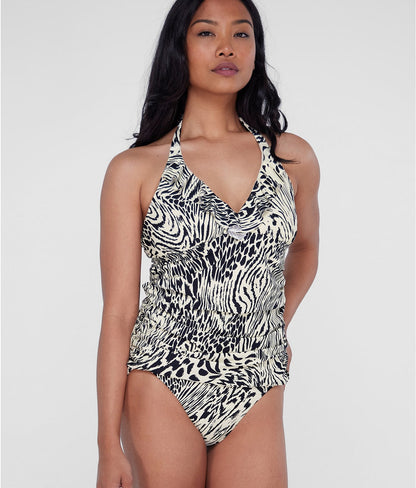 Ruffle Halter Underwire Tankini Top