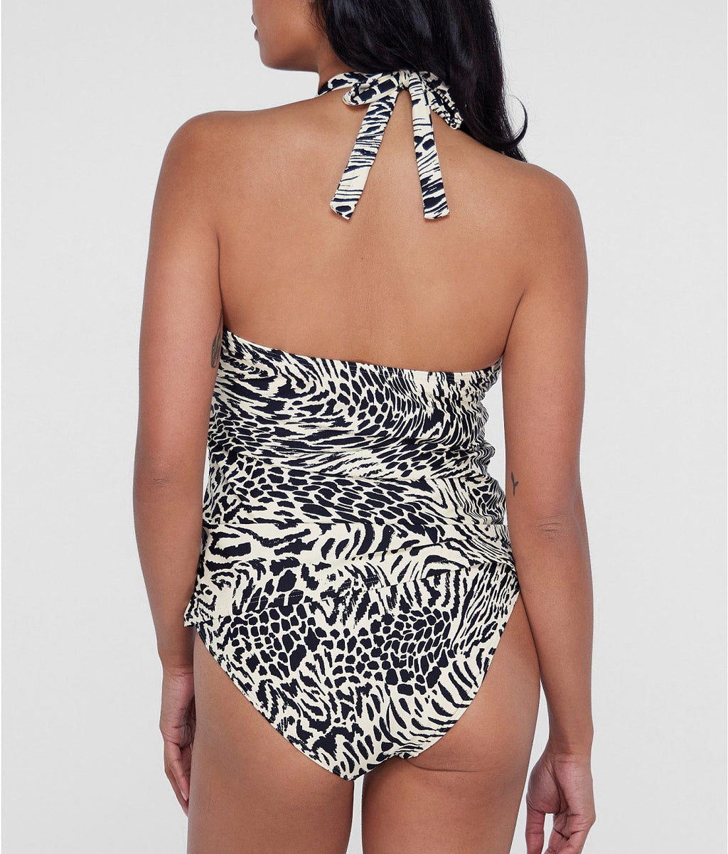 Ruffle Halter Underwire Tankini Top