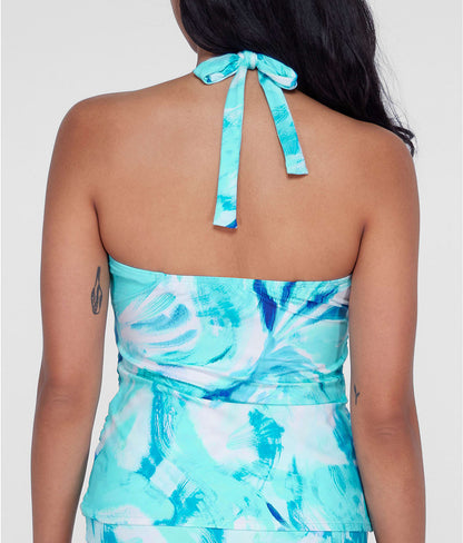 Ruffle Halter Underwire Tankini Top
