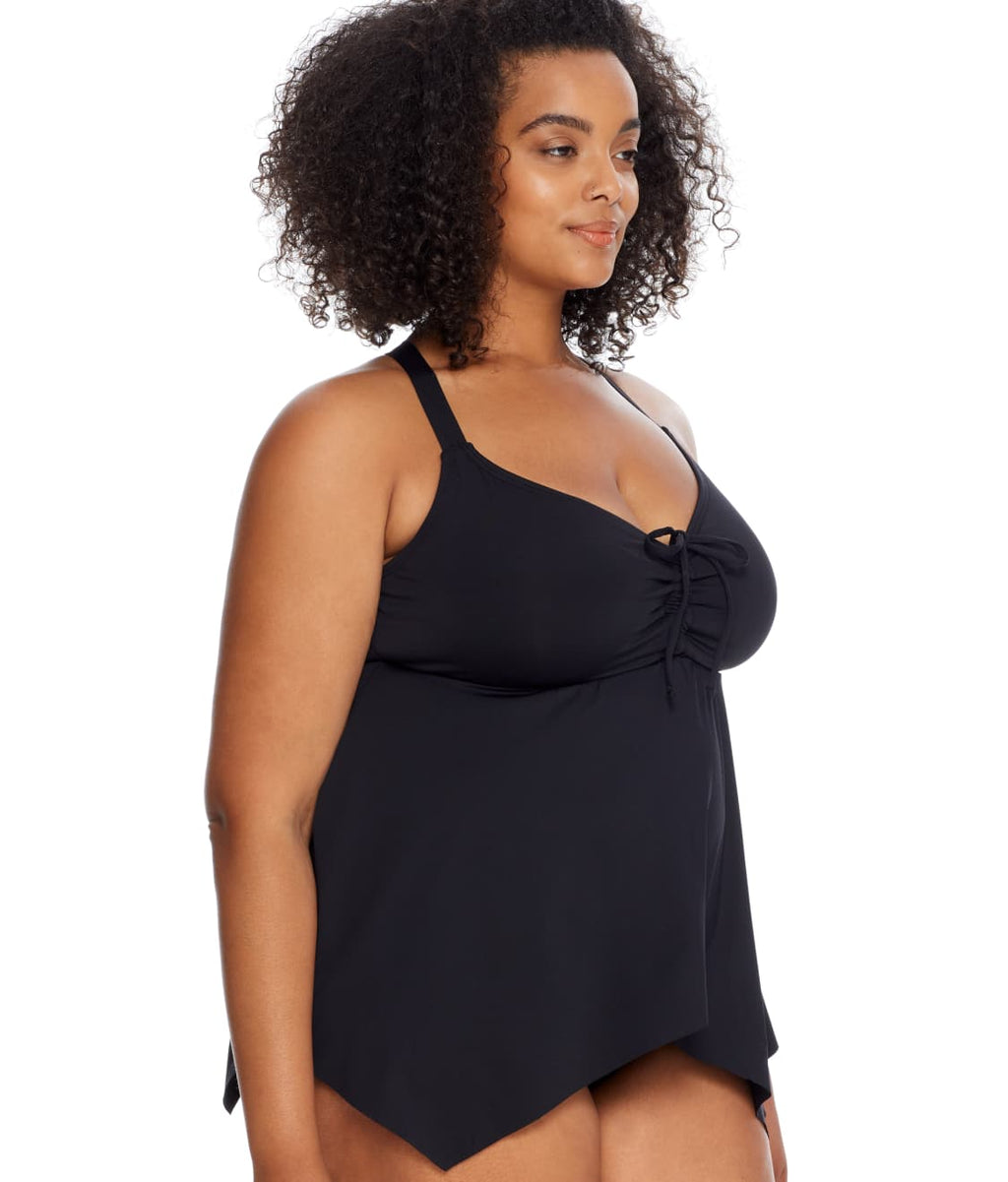 Plus Size Eco Onyx Sharkbite Underwire Tankini Top