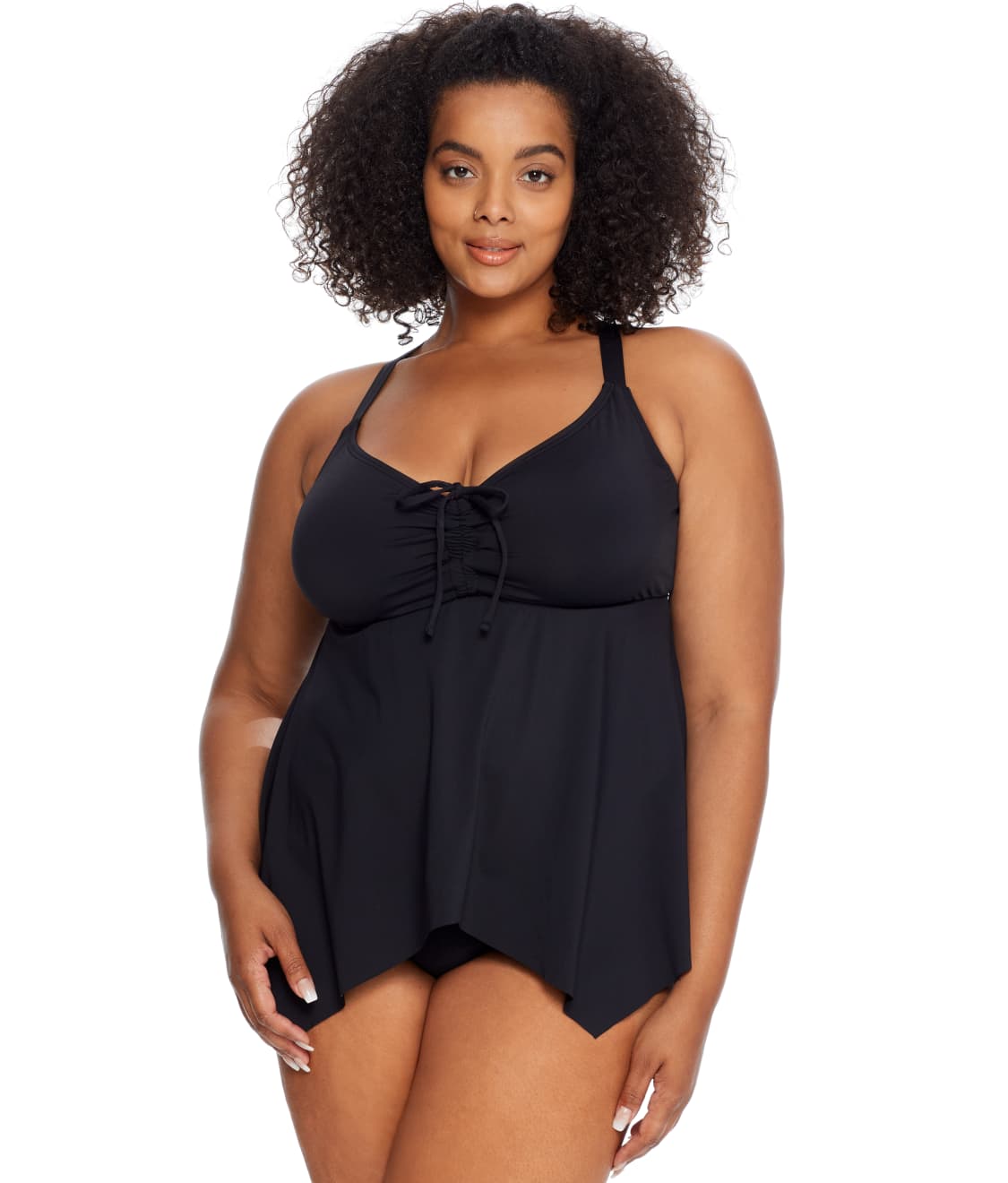 Plus Size Eco Onyx Sharkbite Underwire Tankini Top