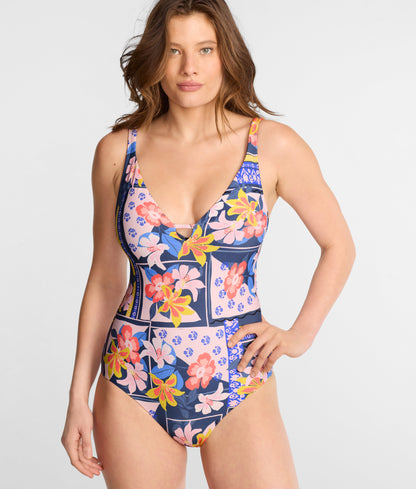 V Front Underwire One-Piece Swimsuit