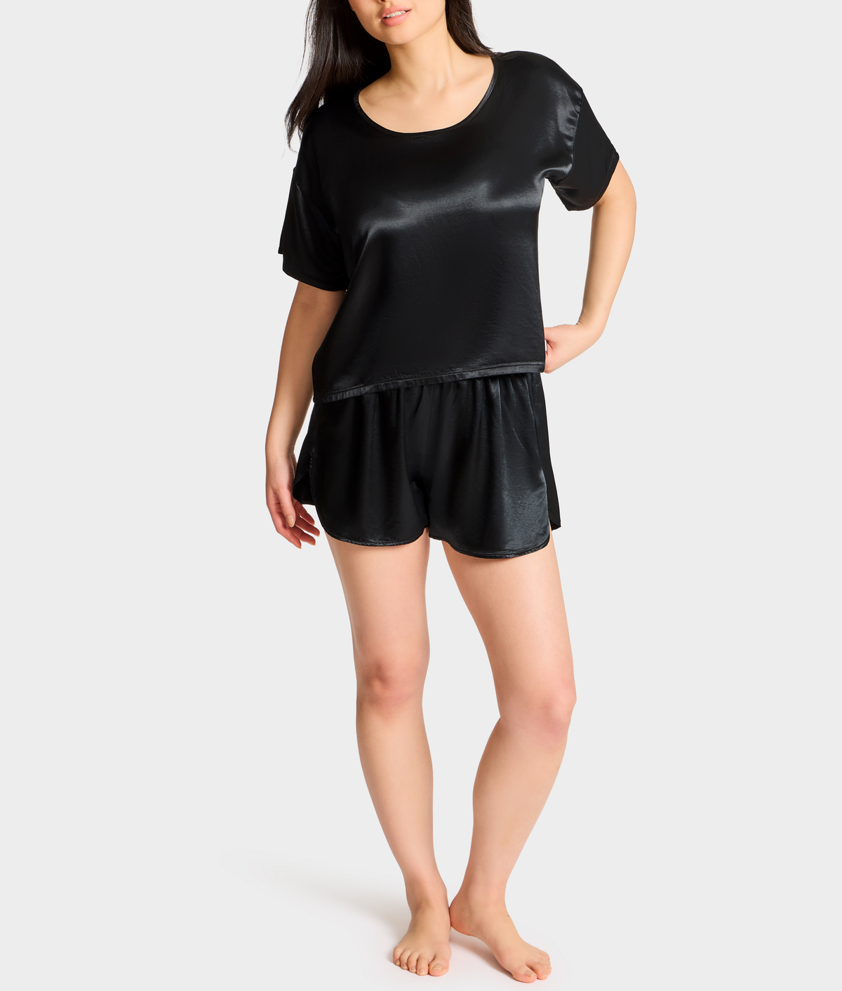 Brie Satin Short Sleeve Tee