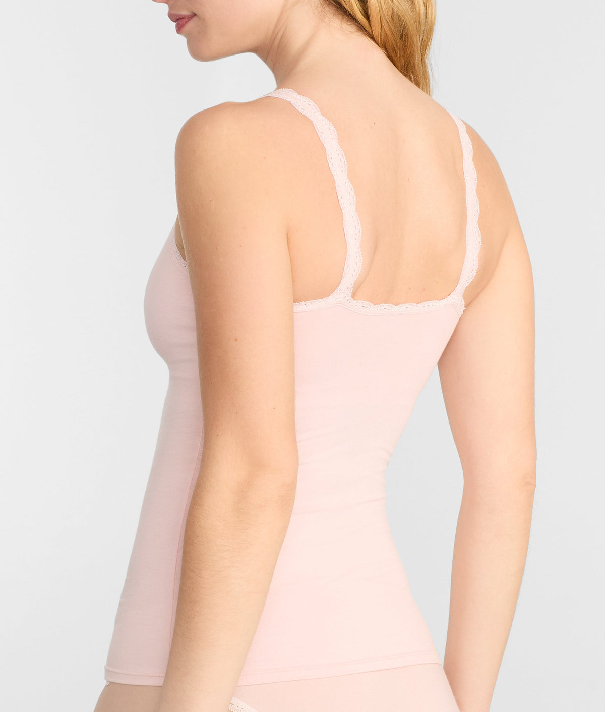 Inspired Eyelet Lace Trim Shelf-Bra Cami
