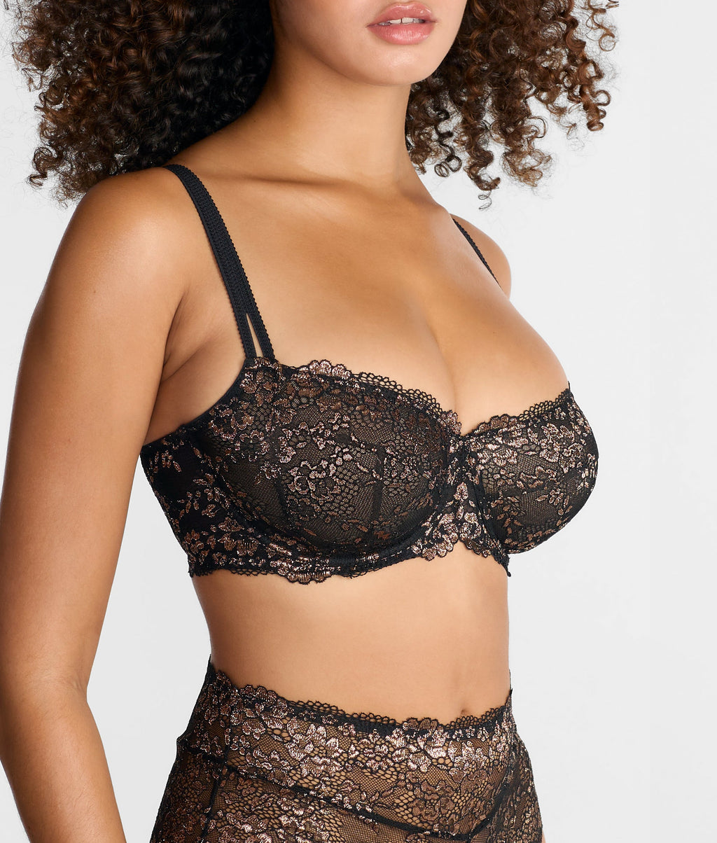 Lace Unlined Side Support Bra