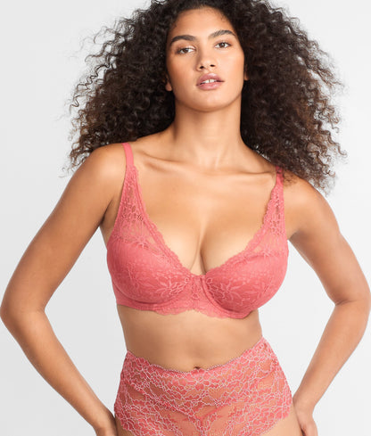 Lightly Lined Lace Plunge Bra