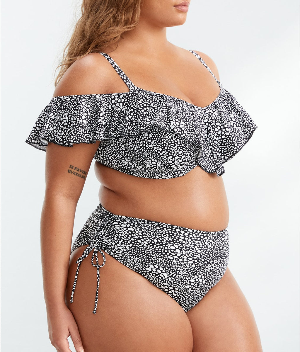 Plus Size Pebble Cove Ruffle Underwire Bikini Top