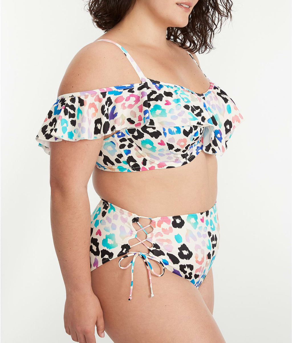 Plus Size Party Bay Ruffle Underwire Bikini Top