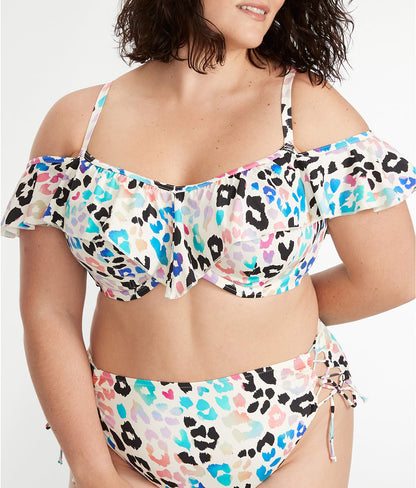 Plus Size Party Bay Ruffle Underwire Bikini Top
