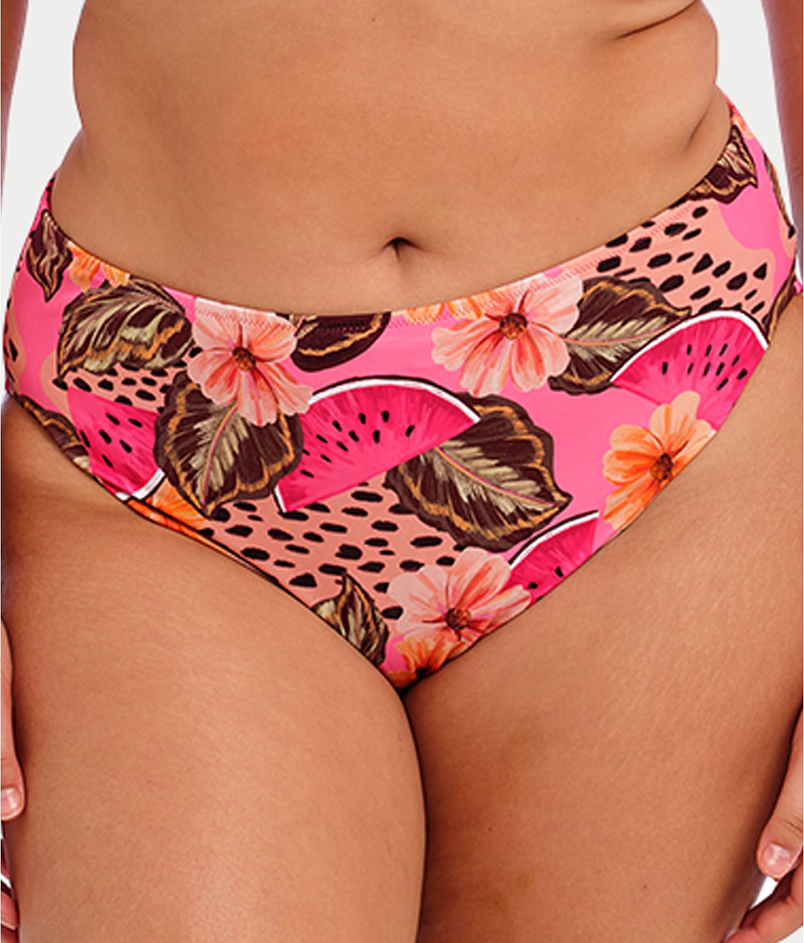 Plus Size Cabana Nights Mid-Rise Bikini Bottom