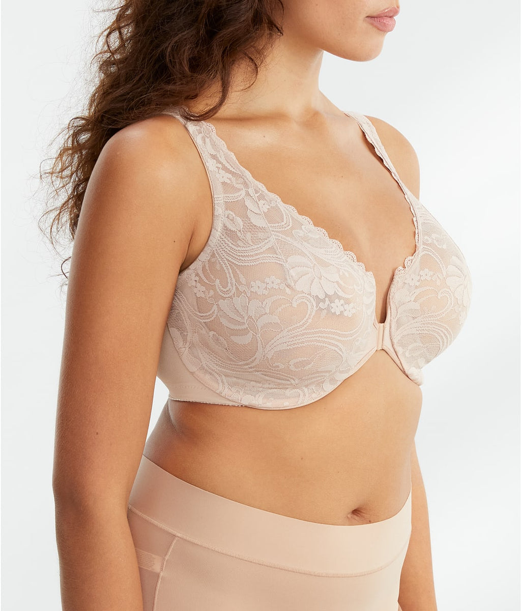 WonderWire Front-Close Stretch Lace Bra