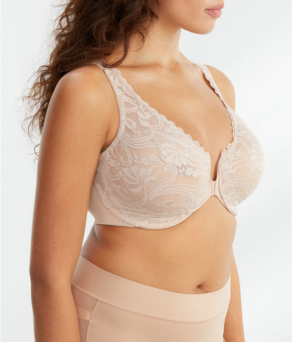 WonderWire Front-Close Stretch Lace Bra