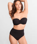 Amalfi Ruched High Waist Cheeky Bikini Bottom