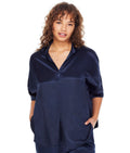 Fran Satin Notch Collar Pajama Top