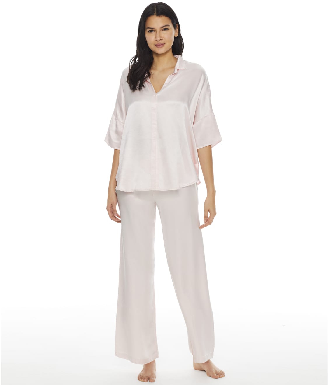 Fran Satin Notch Collar Pajama Top