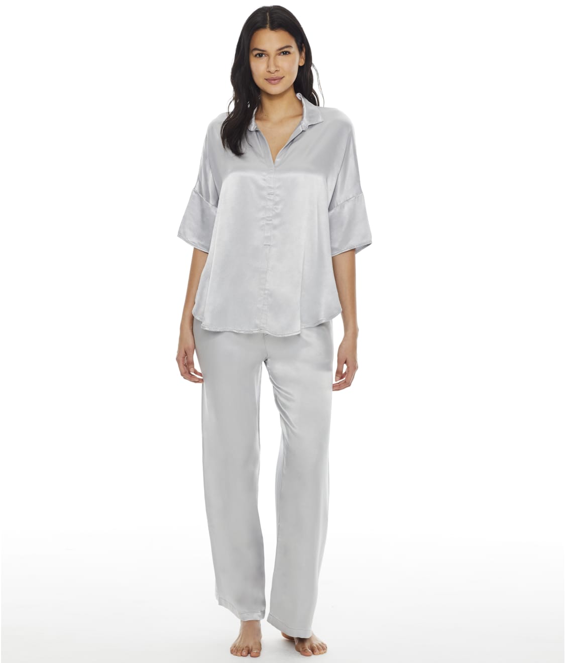 Fran Satin Notch Collar Pajama Top