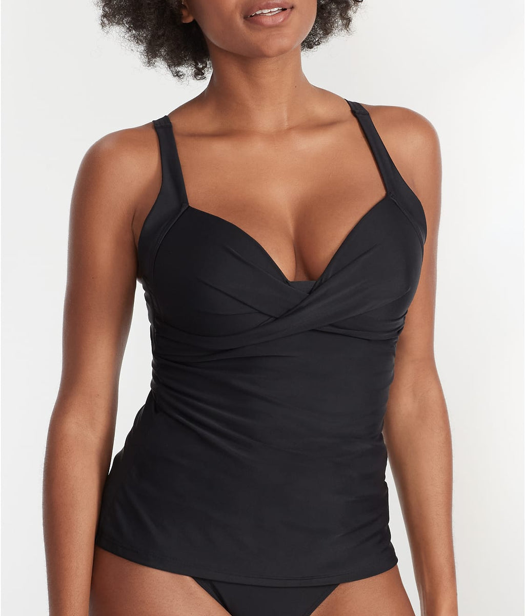 Space Twist Front Wire-Free Tankini Top