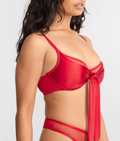 All Yours Satin & Mesh Front-Close Bra