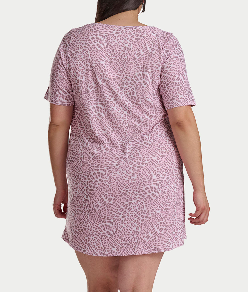 Plus Size Romantic Fields Elbow-Length Sleep Shirt