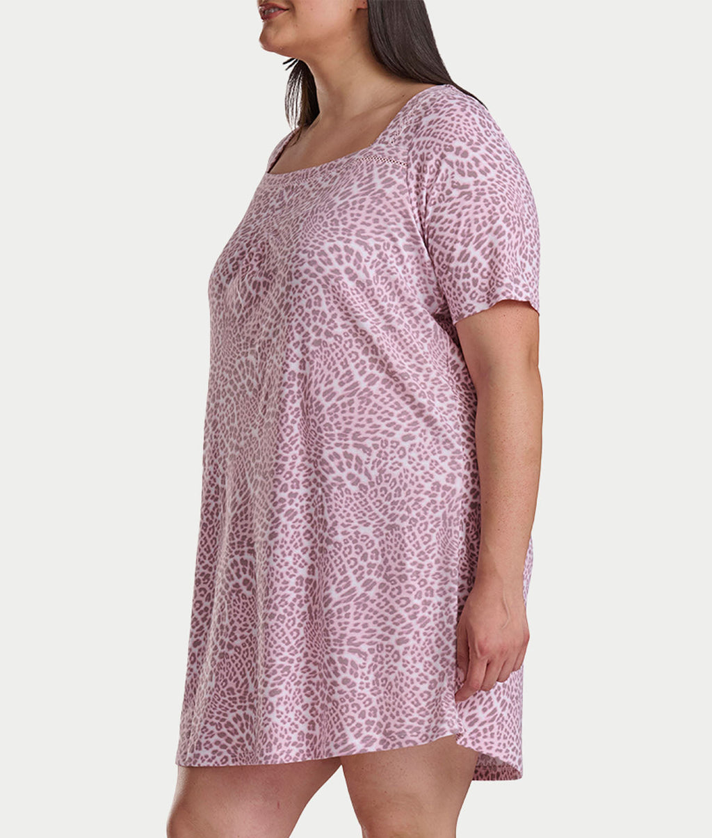 Plus Size Romantic Fields Elbow-Length Sleep Shirt
