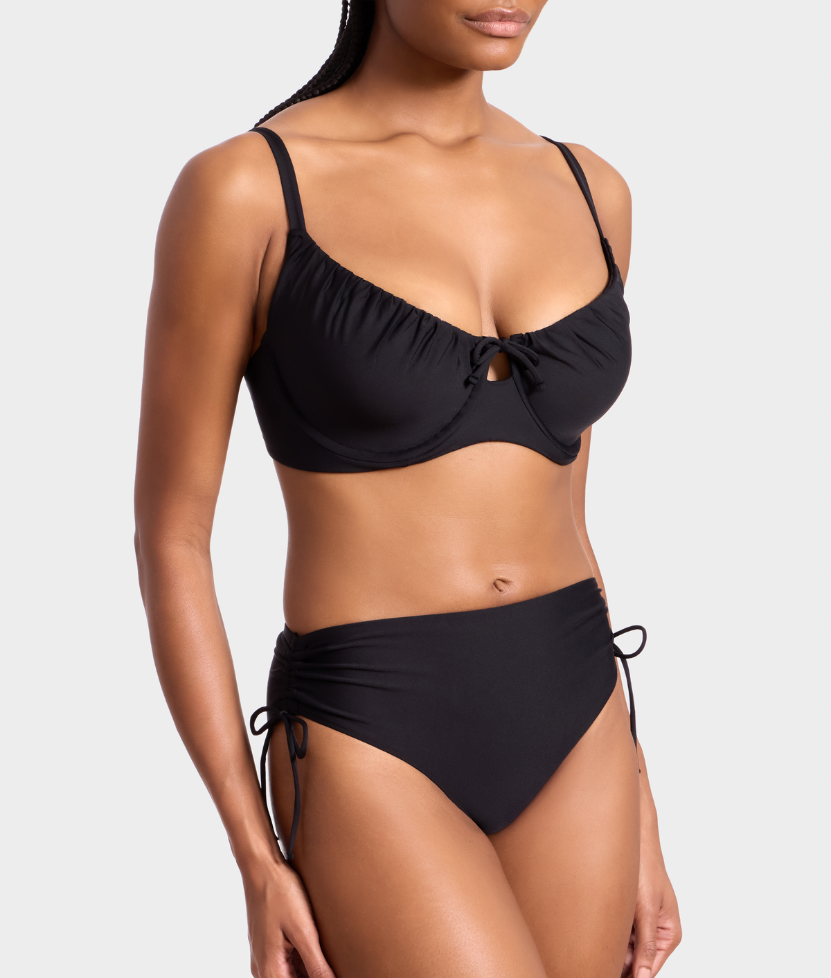 Adjustable Shirring Underwire Bikini Top