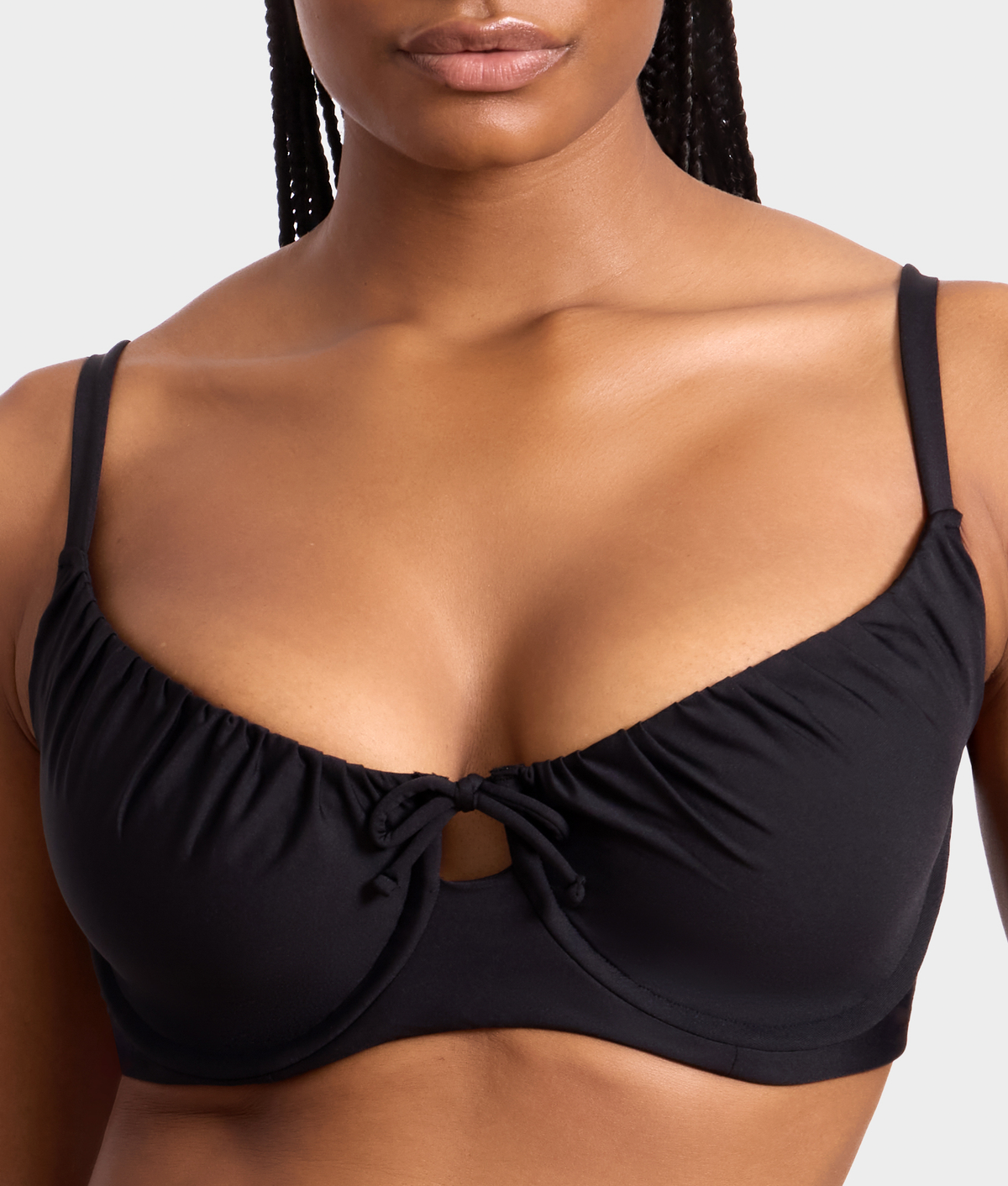 Adjustable Shirring Underwire Bikini Top