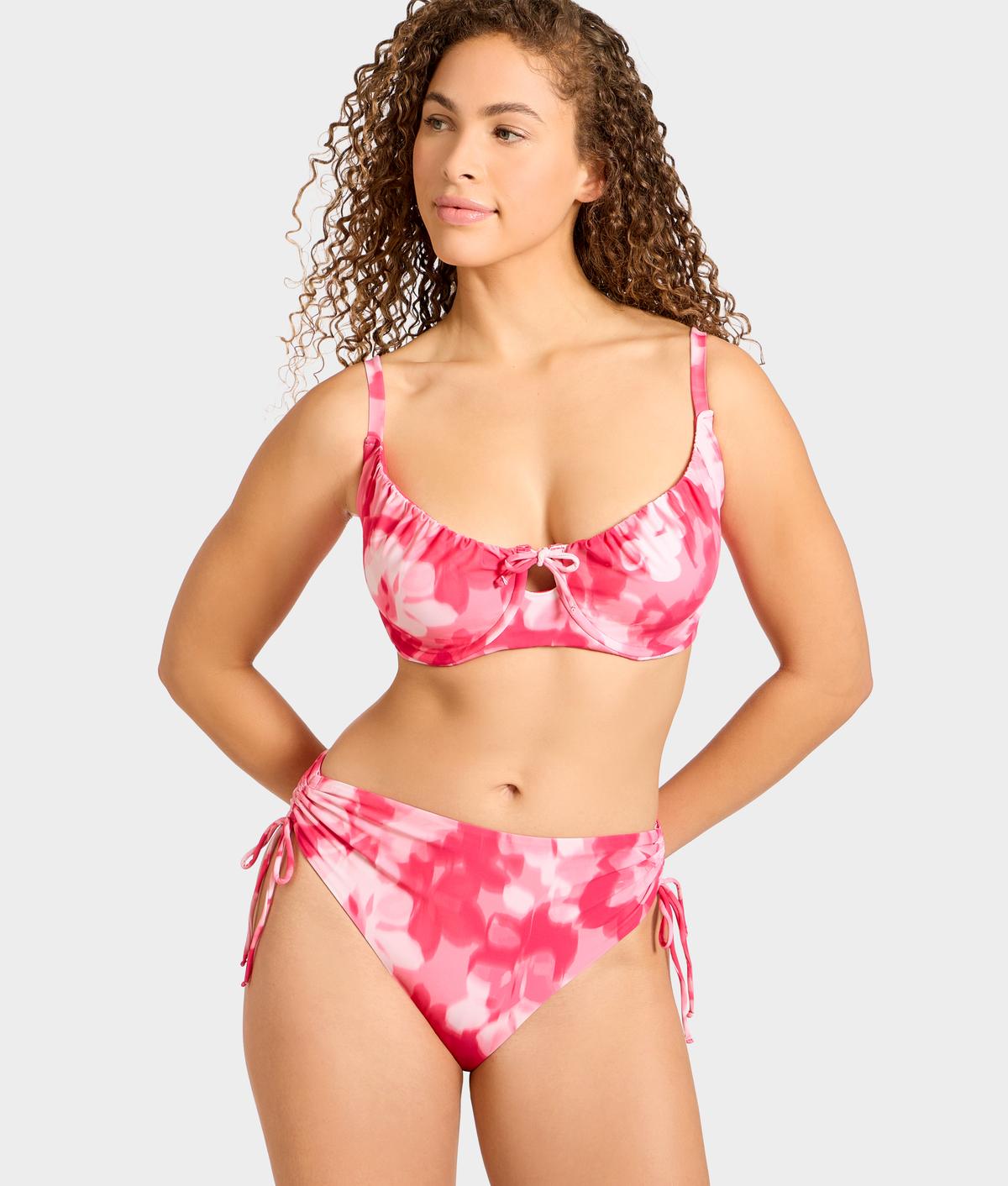Adjustable Shirring Underwire Bikini Top