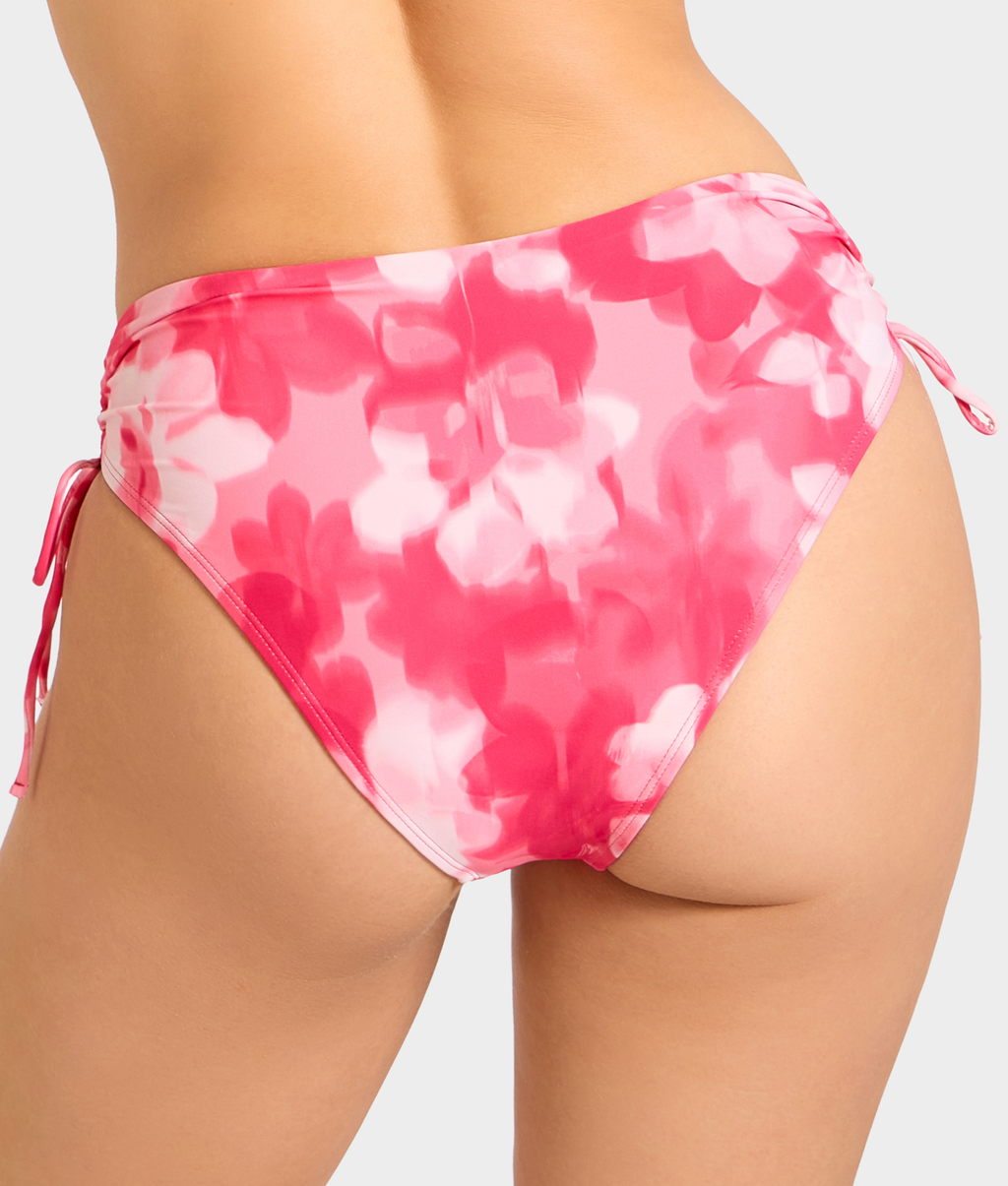 Adjustable Side Shirring High-Waist Bikini Bottom