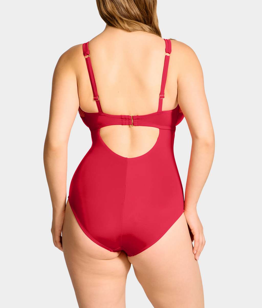 The Slimming Underwire Mesh Plunge One-Piece