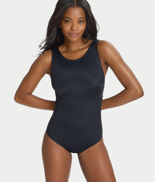 The Slimming High-Neck Underwire One-Piece Swimsuit