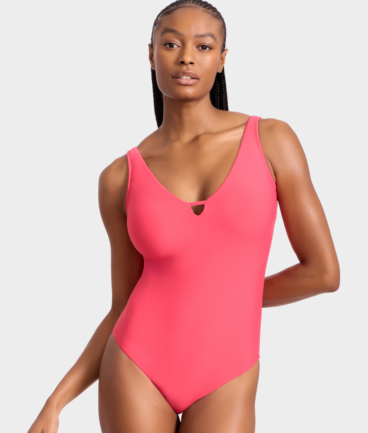 V Front Underwire One-Piece Swimsuit