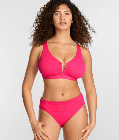 Hannah Fold-Over High-Waist Bikini Bottom