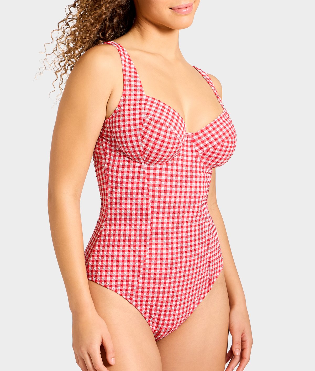 Gingham Paloma Underwire Balcony One-Piece Swimsuit