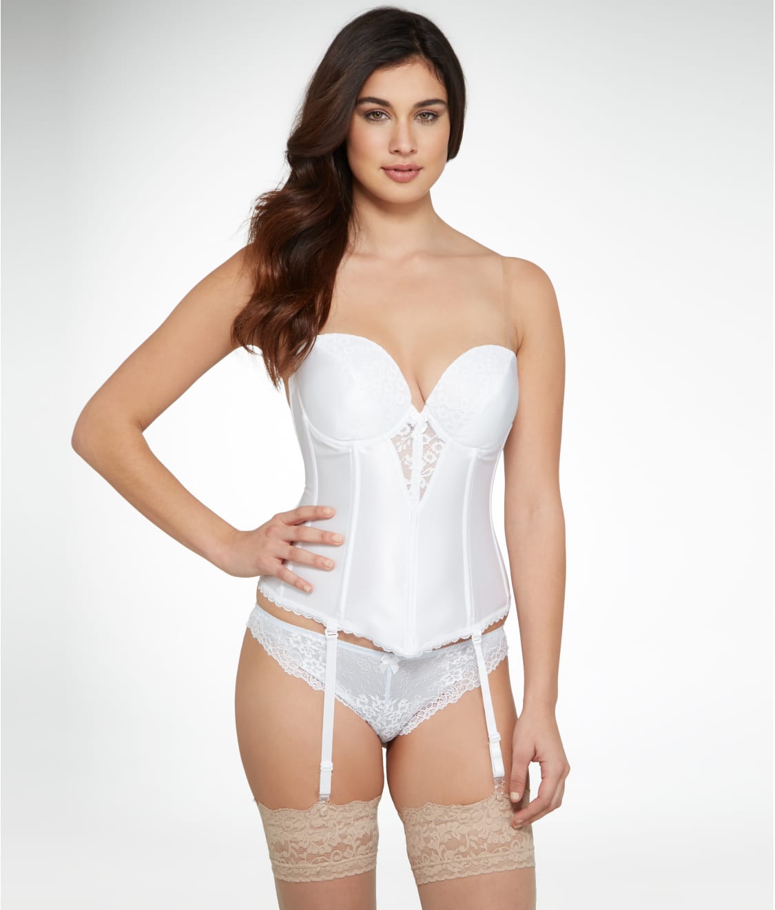 Strapless Plunge Backless Bustier